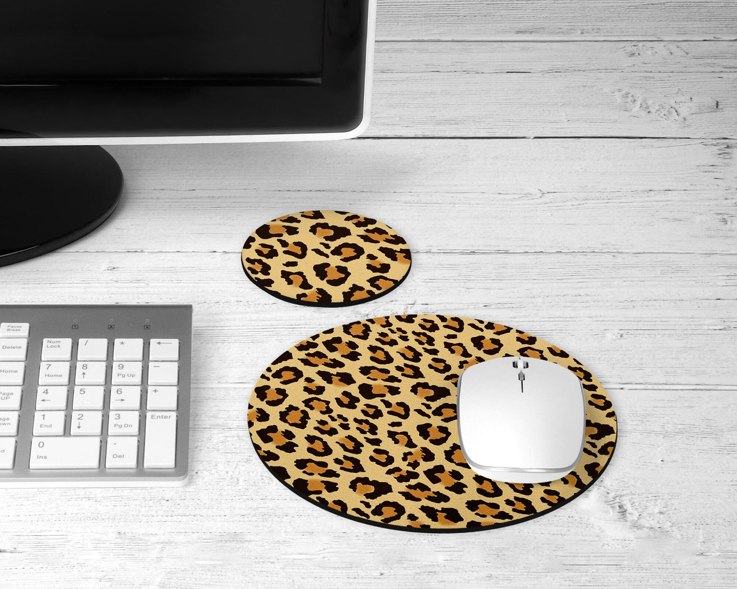 Lepoard Print Mouse Pad and Desk Set