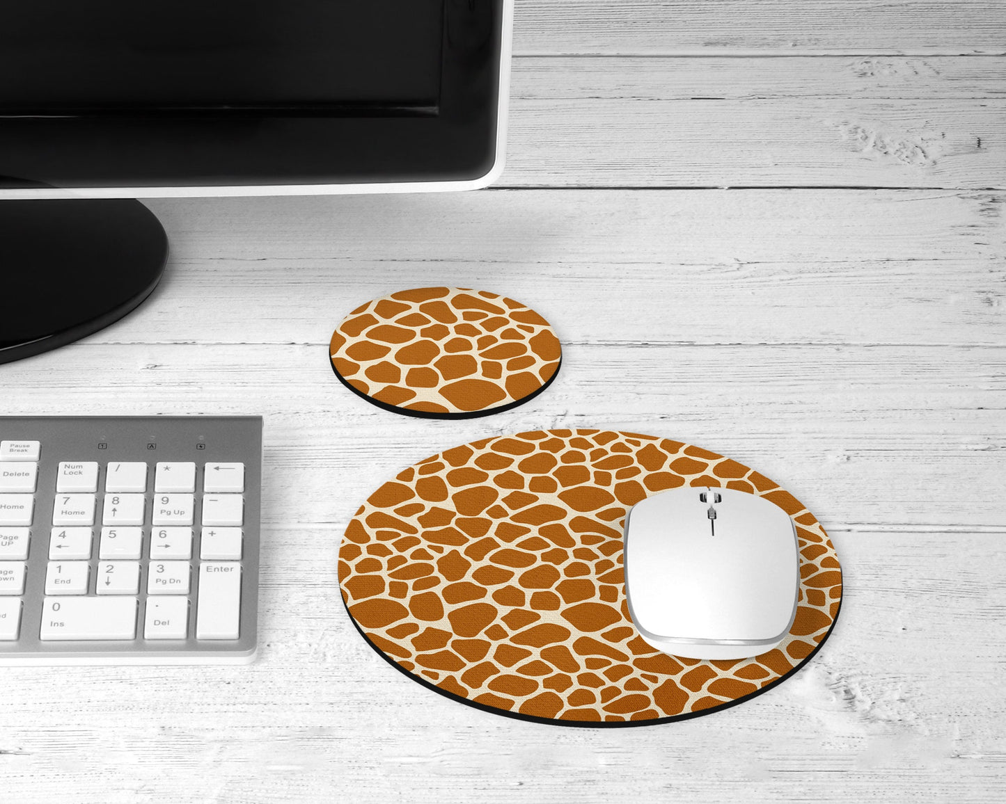 Giraffe Print Mouse Pad and Desk Set