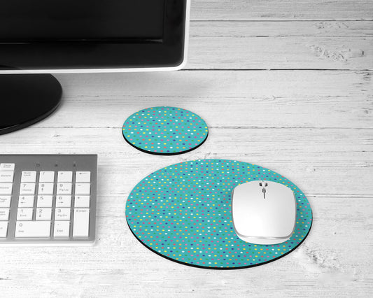 Confetti Polka Dot Mouse Pad and Desk Set
