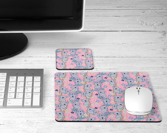 Pink Koala Mouse Pad & Desk Set