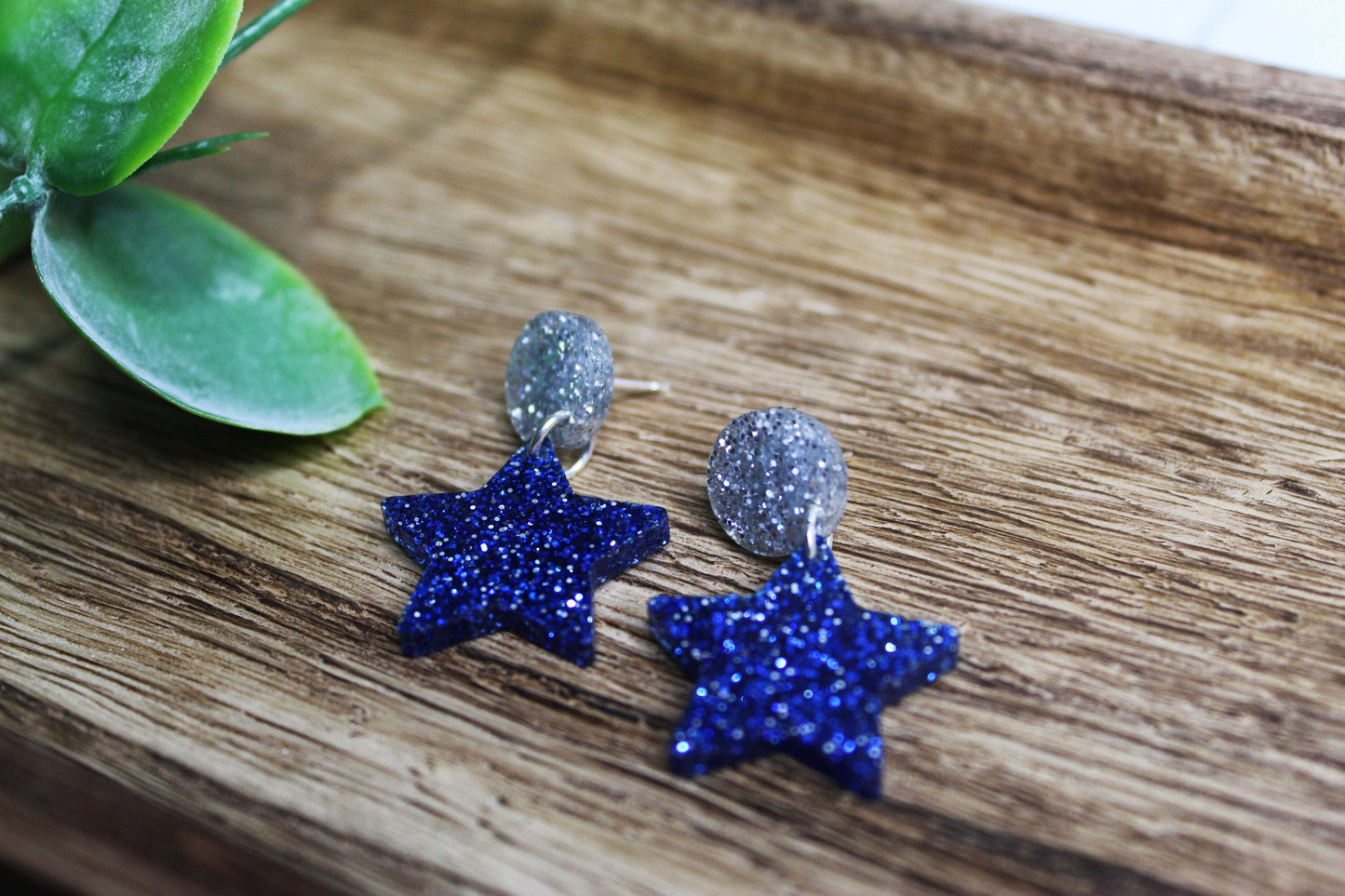 Glitter Star Dangle Earrings