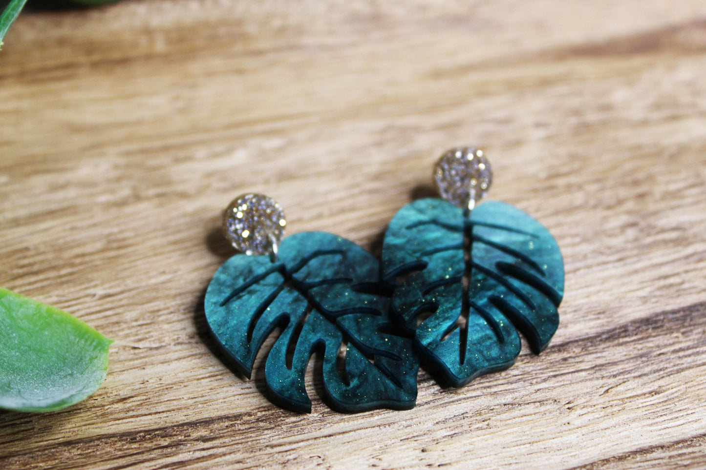 Monstera Leaf Dangle Earrings