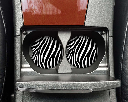 Zebra Print Car Coasters