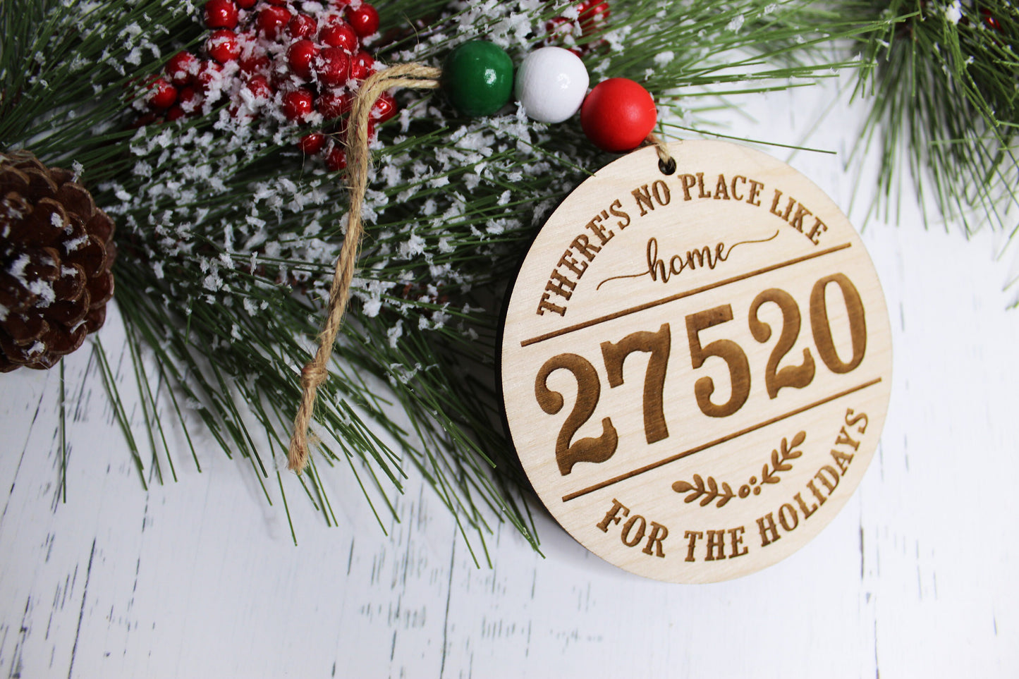 Personalized Zip Code Home For The Holidays Ornament