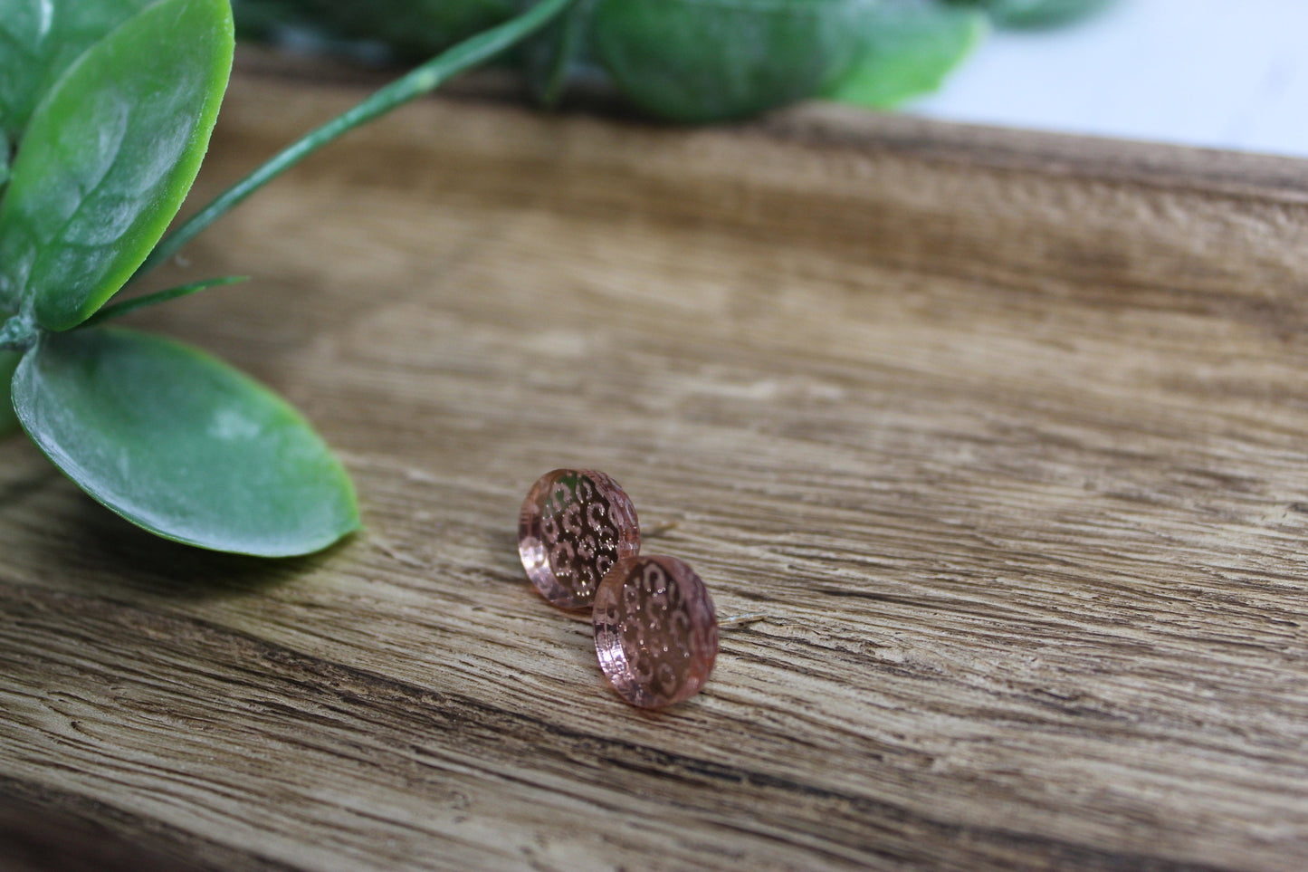 Leopard Print Mirror Stud Earrings