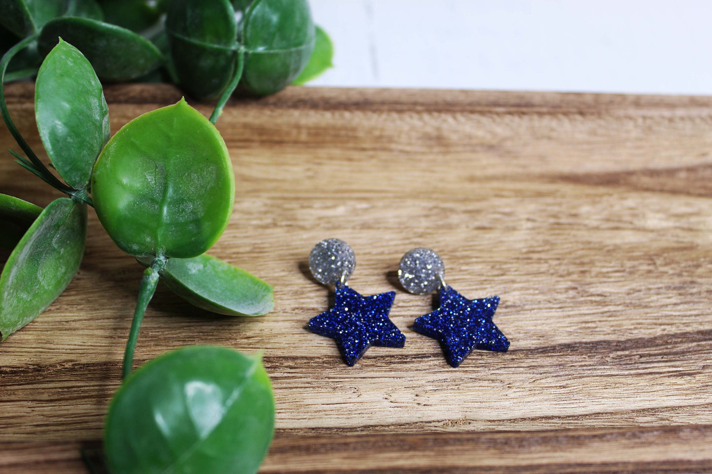 Glitter Star Dangle Earrings