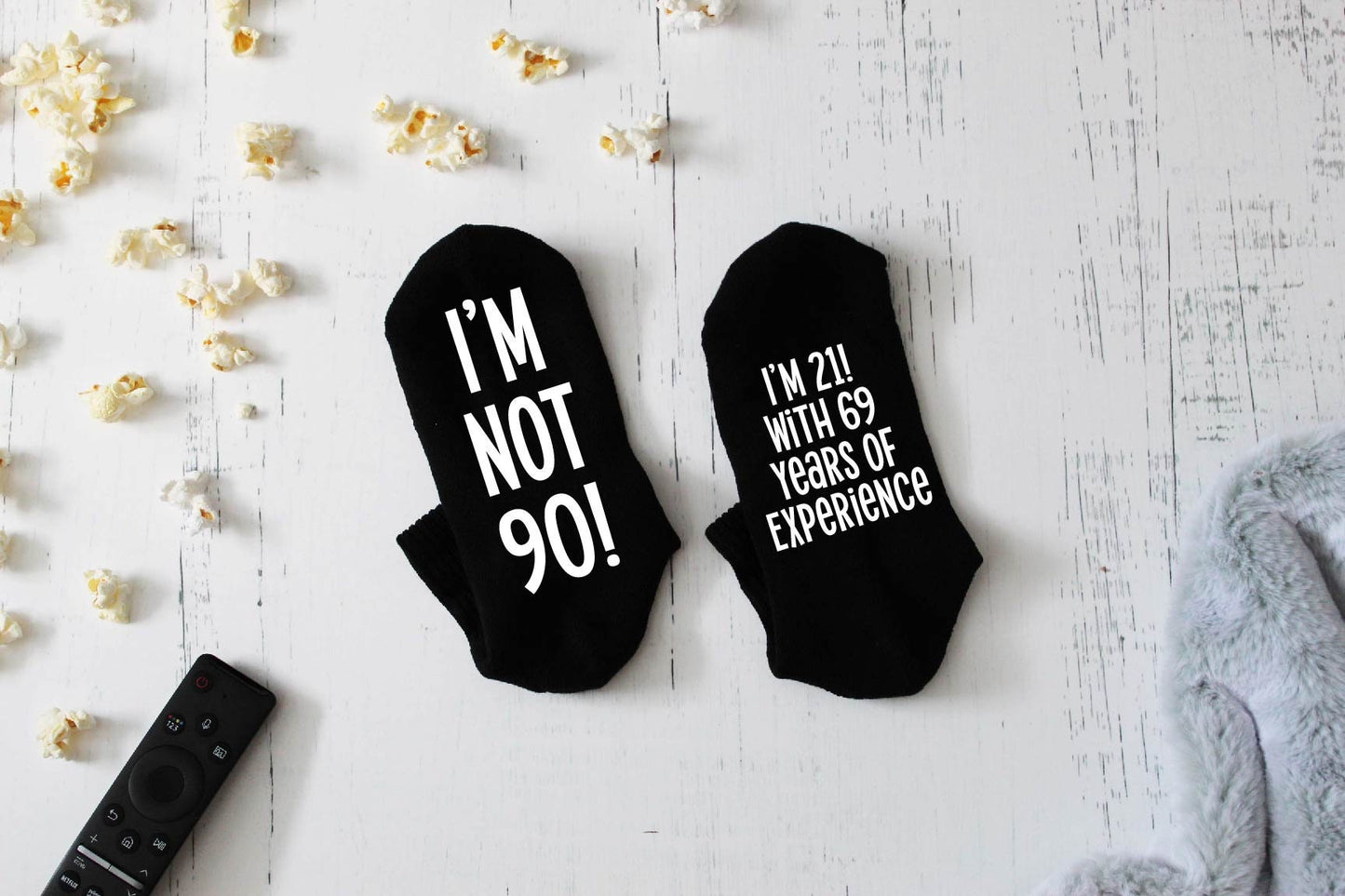 I'm Not 90!  I'm 21 With 69 Years of Experience! Novelty Socks