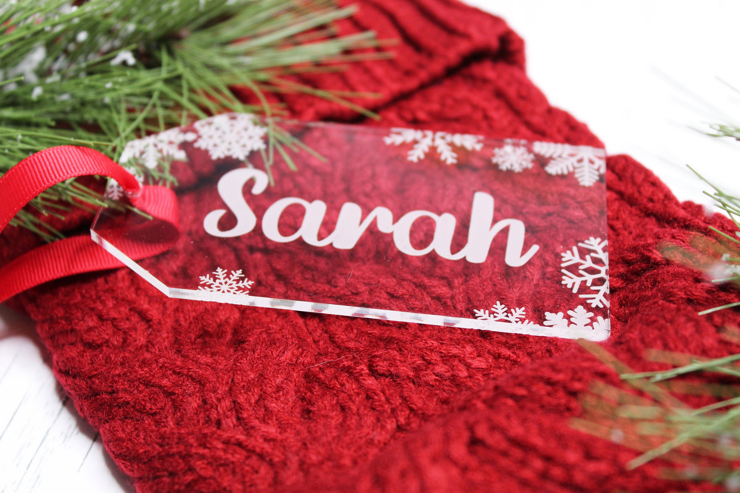 Personalized Snowflake Stocking Tags