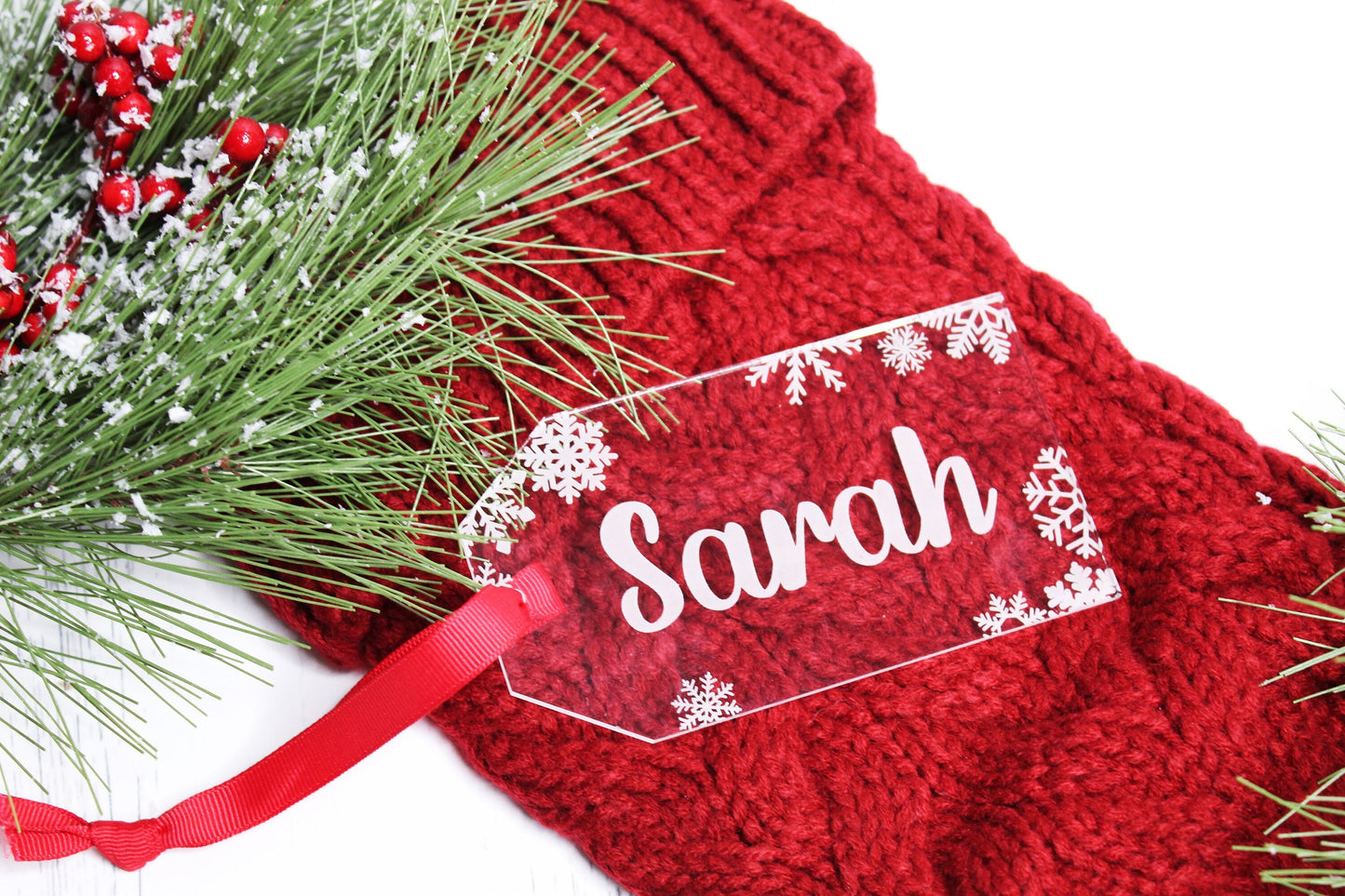 Personalized Snowflake Stocking Tags