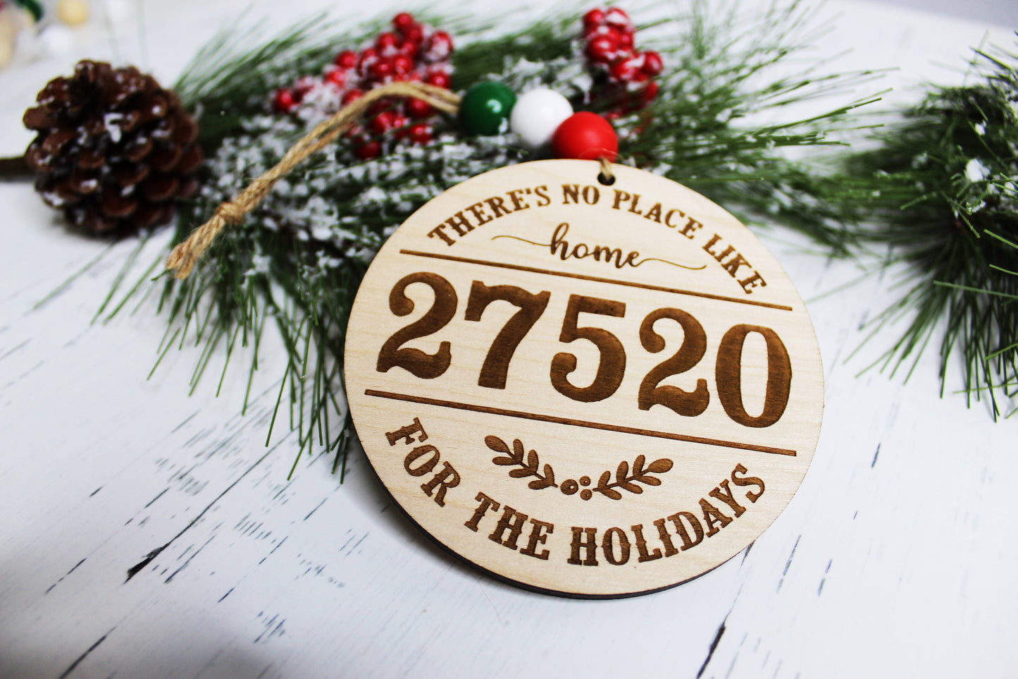 Personalized Zip Code Home For The Holidays Ornament