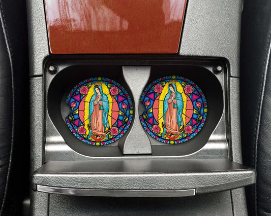 Virgin Mary Car Coasters