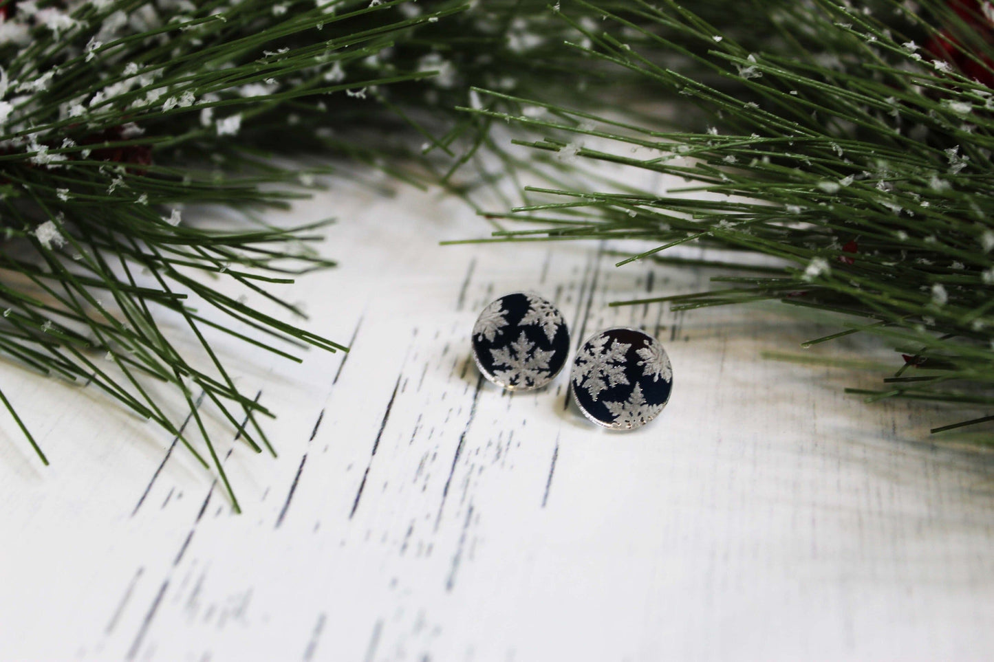 Snowflake Mirror Stud Earrings