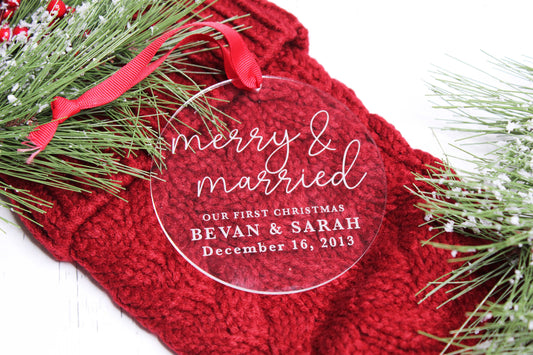 Personalized Merry & Married Ornament