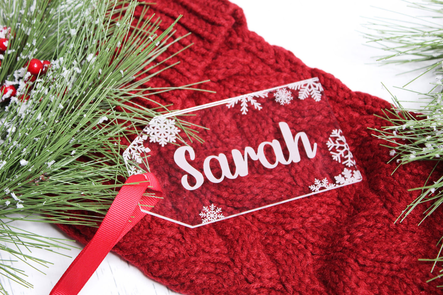 Personalized Snowflake Stocking Tags