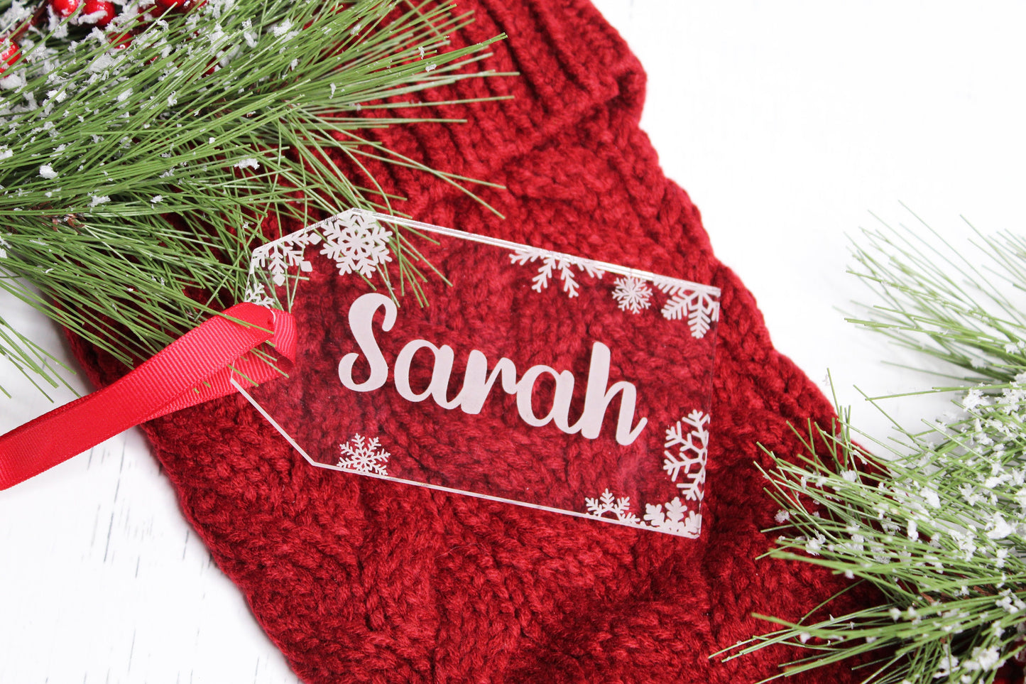 Personalized Snowflake Stocking Tags