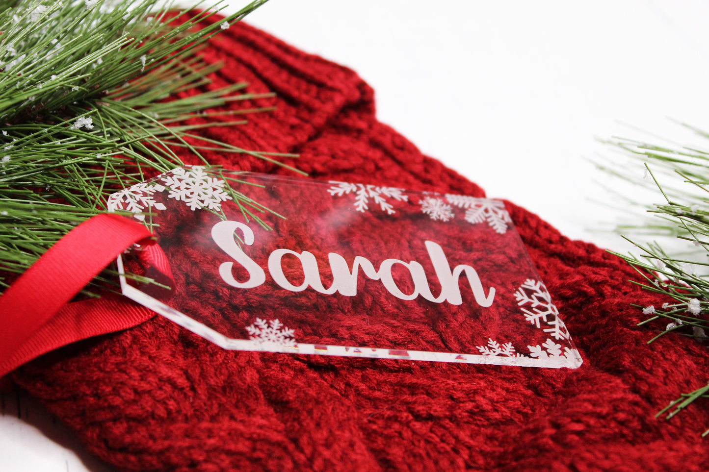 Personalized Snowflake Stocking Tags