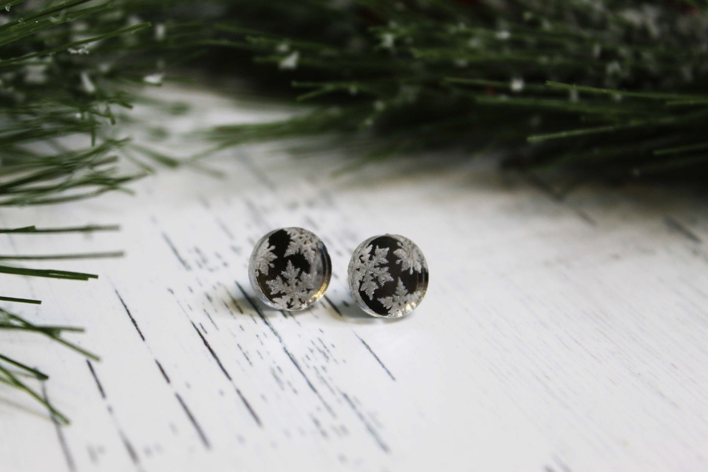 Snowflake Mirror Stud Earrings