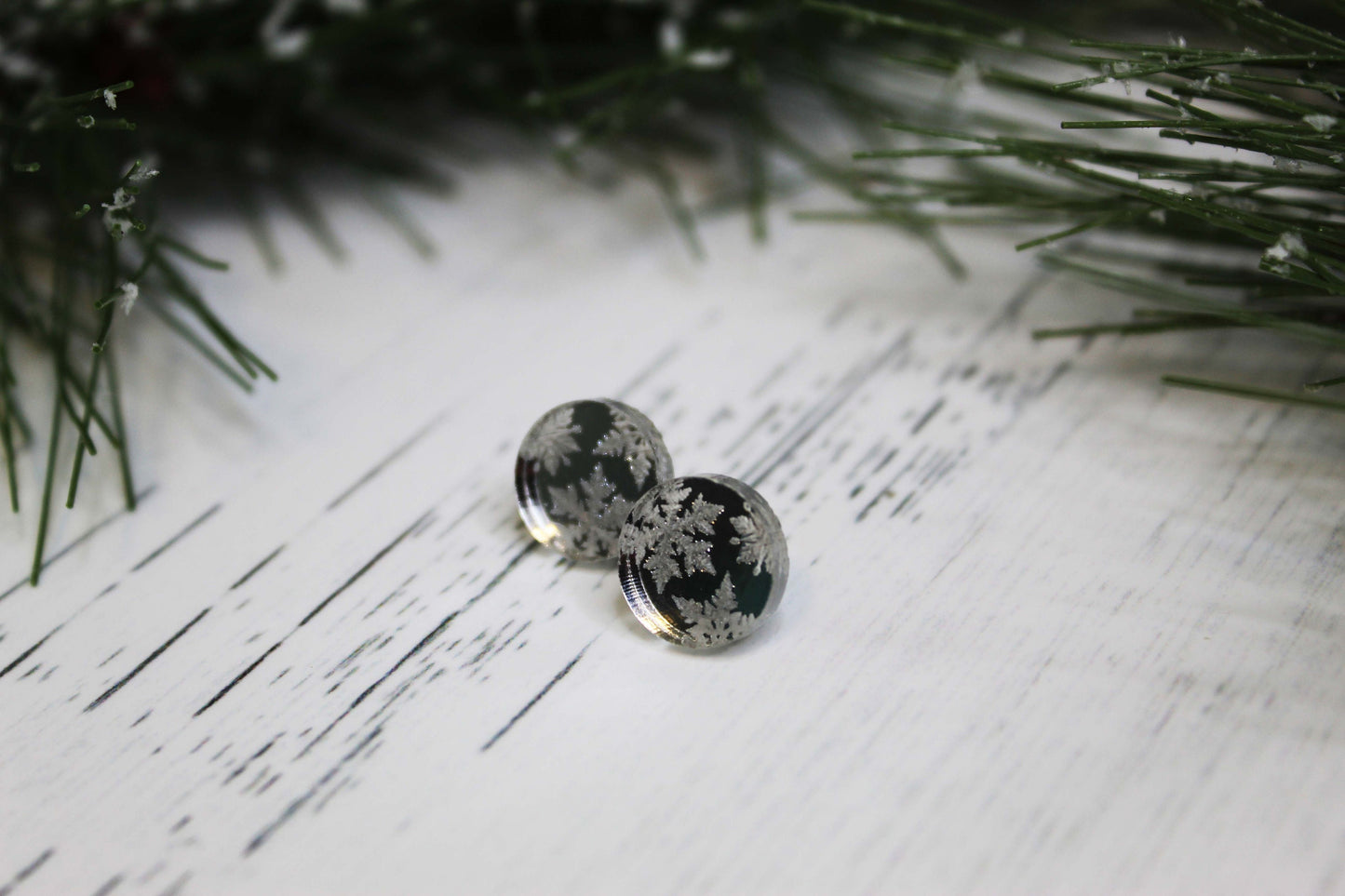 Snowflake Mirror Stud Earrings