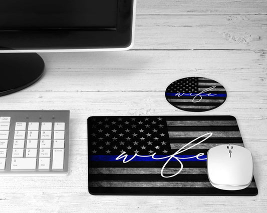 Police Wife Mouse Pad & Desk Set